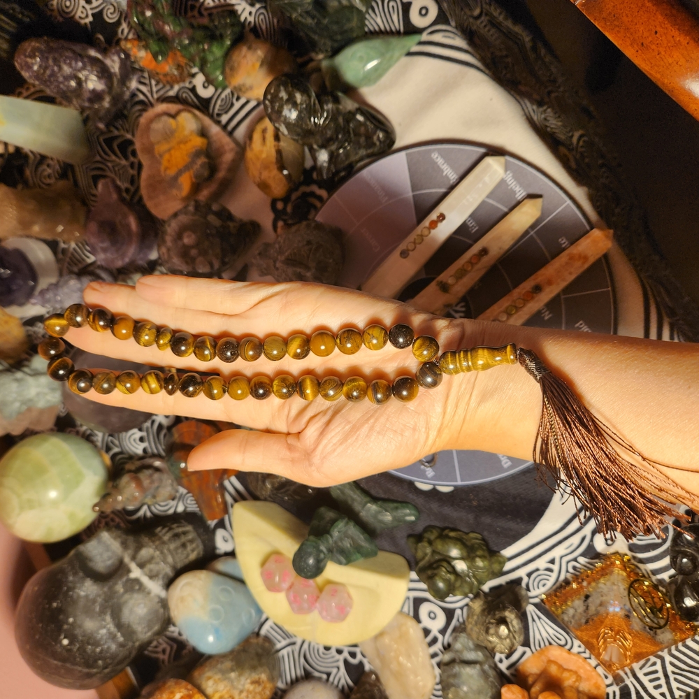Tiger's Eye Prayer Mala Bracelet (10mm)